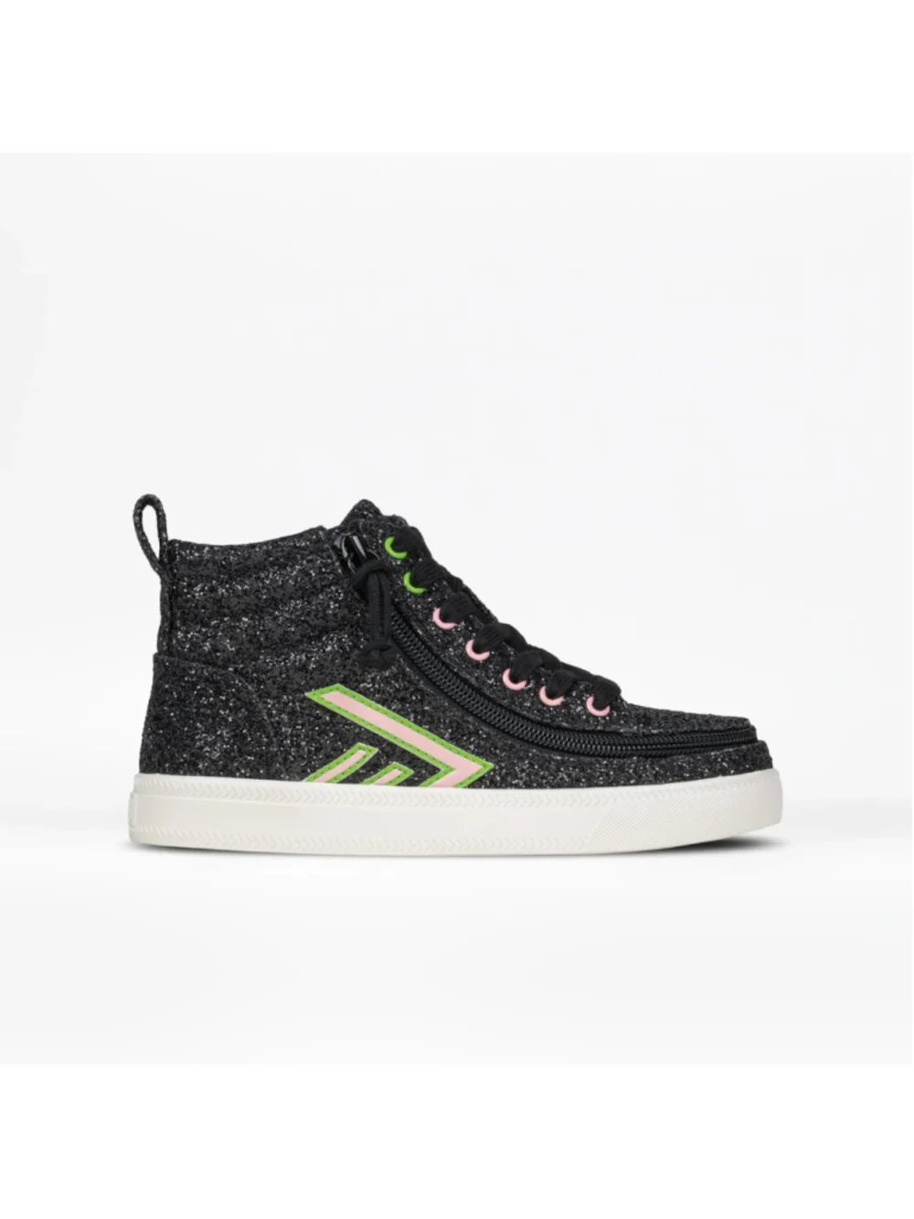 BILLY Footwear Wicked Black Glitz CS High Top Kids Shoes Size 7 M NEW